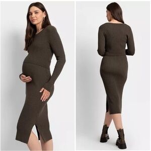 Seraphine Amaya Nursing and Maternity Long Sleeve Knitted Dress Size 8 NWT New